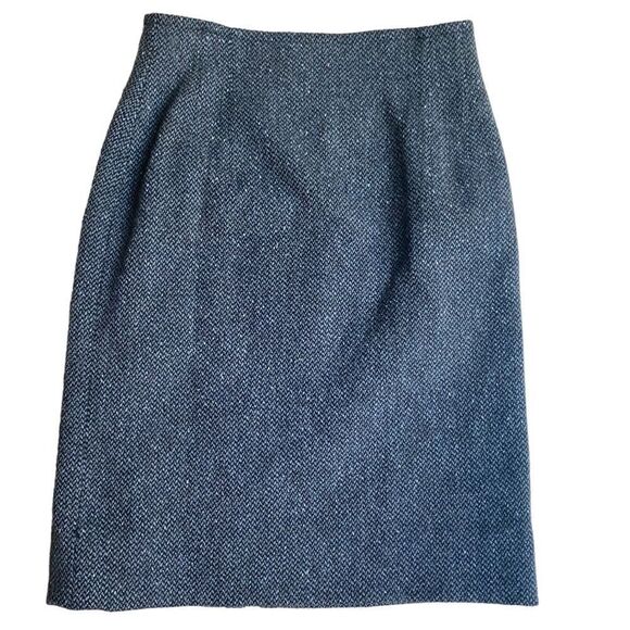 Rena Lange Brown Tweed Wool Pencil Skirt - Picture 1 of 4